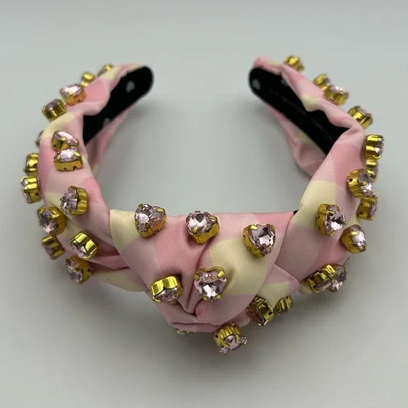 Lele Sadoughi X Stoney Clover Lane Watermelon Heart Crystal Knotted Headband - Picture 3 of 16